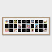 Large Multi Photo Frame Holds 30 - 5" x 5" Photos in a 30mm Wide Oak Veneer Frame - Multi Photo Frames